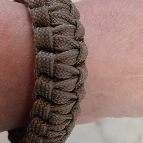 Elegant Parachute Cord Brown Heart Bracelet.